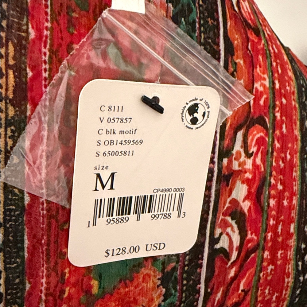 NWT Free People Magic Hour Wrap Top in Black Floral Size M - Picture 5 of 5